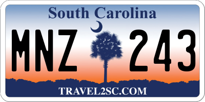 SC license plate MNZ243