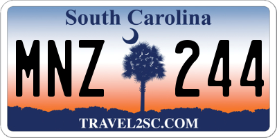 SC license plate MNZ244