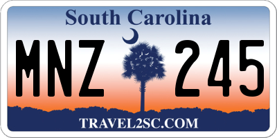 SC license plate MNZ245
