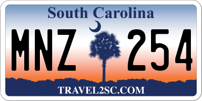 SC license plate MNZ254