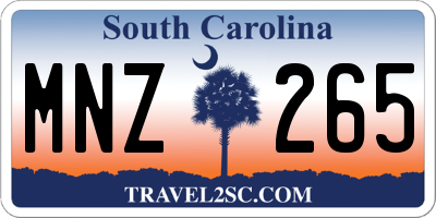 SC license plate MNZ265