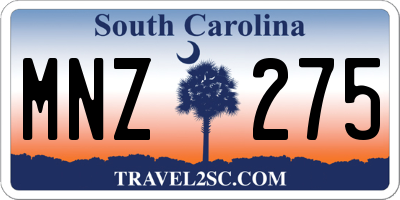 SC license plate MNZ275
