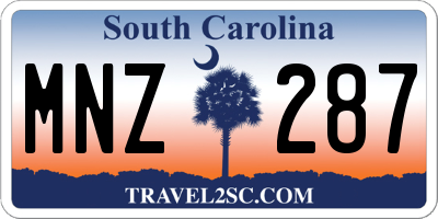 SC license plate MNZ287