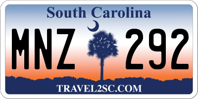 SC license plate MNZ292