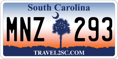 SC license plate MNZ293