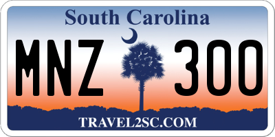 SC license plate MNZ300