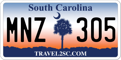 SC license plate MNZ305