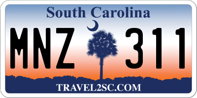 SC license plate MNZ311