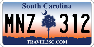 SC license plate MNZ312