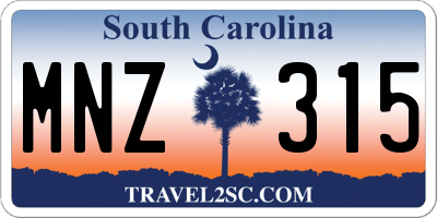 SC license plate MNZ315