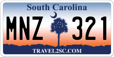 SC license plate MNZ321