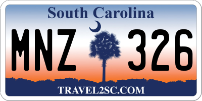 SC license plate MNZ326
