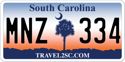 SC license plate MNZ334