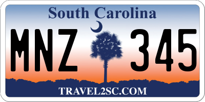 SC license plate MNZ345