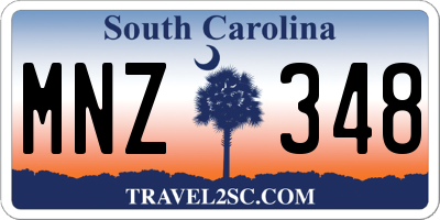 SC license plate MNZ348