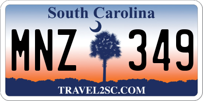 SC license plate MNZ349