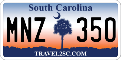 SC license plate MNZ350