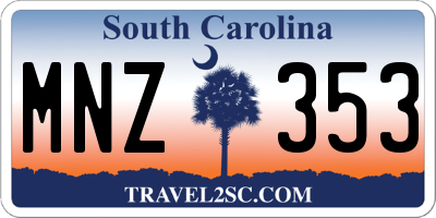 SC license plate MNZ353