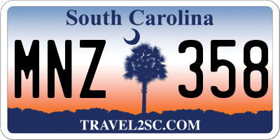 SC license plate MNZ358