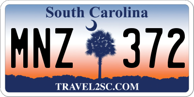 SC license plate MNZ372