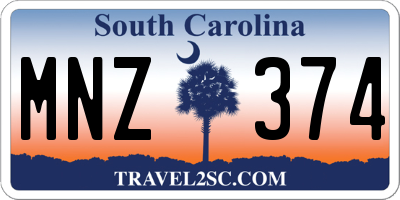 SC license plate MNZ374