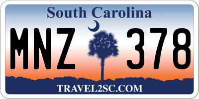 SC license plate MNZ378
