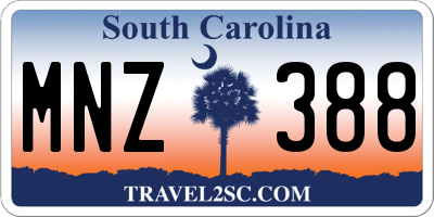 SC license plate MNZ388