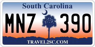 SC license plate MNZ390