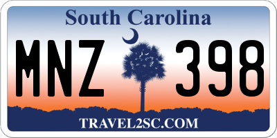 SC license plate MNZ398