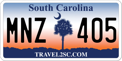 SC license plate MNZ405
