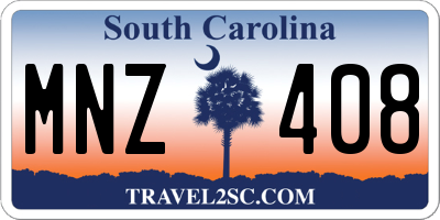 SC license plate MNZ408