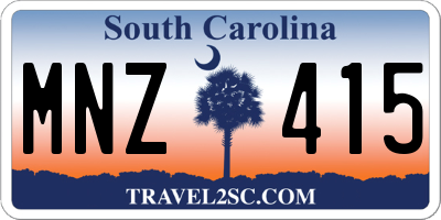 SC license plate MNZ415