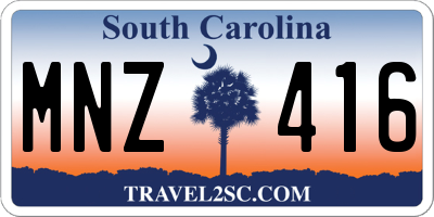 SC license plate MNZ416