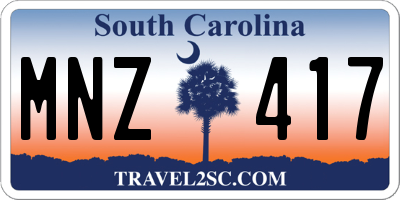 SC license plate MNZ417
