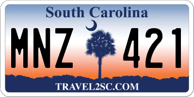 SC license plate MNZ421