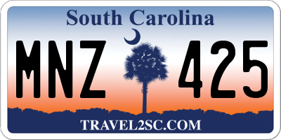SC license plate MNZ425