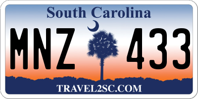 SC license plate MNZ433