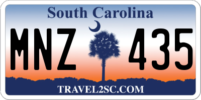 SC license plate MNZ435