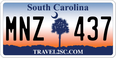 SC license plate MNZ437