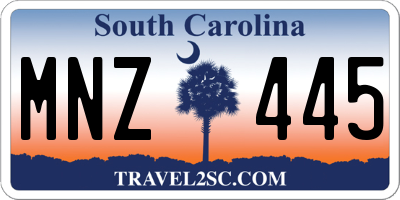 SC license plate MNZ445