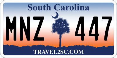 SC license plate MNZ447
