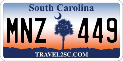 SC license plate MNZ449