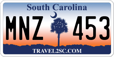 SC license plate MNZ453