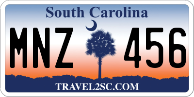 SC license plate MNZ456
