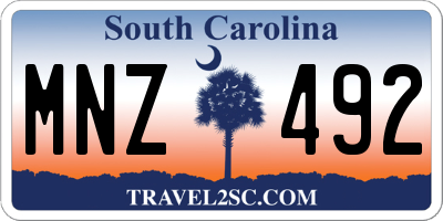 SC license plate MNZ492