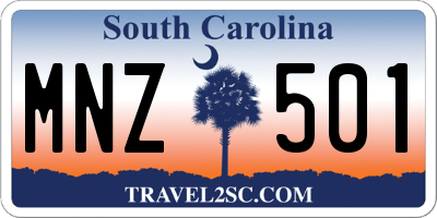 SC license plate MNZ501