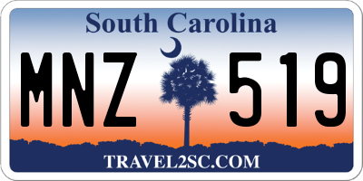 SC license plate MNZ519
