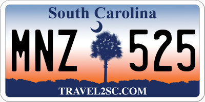 SC license plate MNZ525