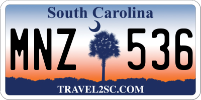 SC license plate MNZ536