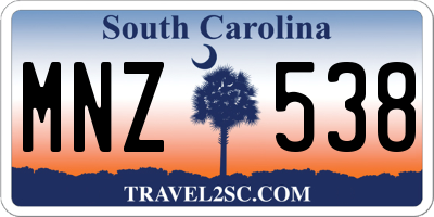 SC license plate MNZ538